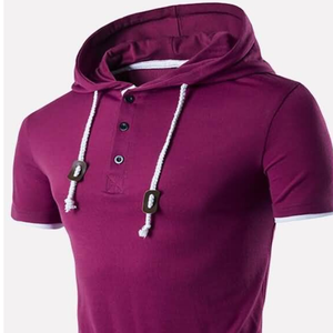 Nueva llegada verano hombres manga corta Camiseta pulóver sudaderas con capucha camisetas - Product Image 2