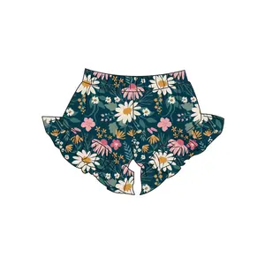 Baby soft clothing Summer hot print patterned pleated children's pants Lace hot pants for baby girls wear shorts