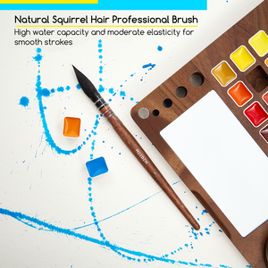 MEEDEN Set <span class=keywords><strong>de</strong></span> peinture à l'aquarelle <span class=keywords><strong>de</strong></span> voyage 27 couleurs boîte portable en bois <span class=keywords><strong>de</strong></span> noyer noir américain, kit <span class=keywords><strong>de</strong></span> peinture avec pinceaux artiste - Product Image 6