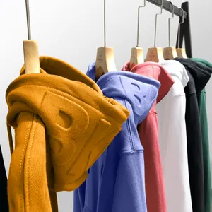 Sudadera con capucha para hombre y mujer, ropa de calle Unisex, de algodón 100%, con estampado en relieve, gruesa, De satén
