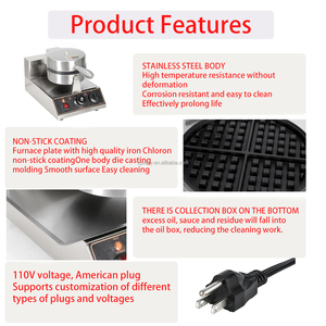 Macchina per <span class=keywords><strong>Waffle</strong></span> Belga Rotante a 4 Fette CPVKRY 110v/220v in Acciaio Inox Elettrica - Product Image 2
