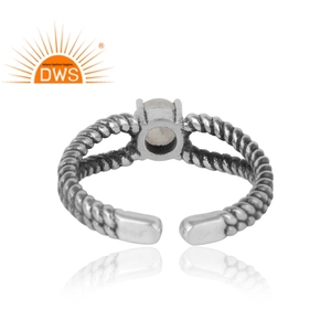 Anillo de piedras preciosas de piedra lunar arcoíris, anillo de Plata de Ley 925 de diseñador antiguo, fabricante de joyas, Colección delicada - Product Image 4