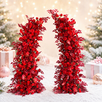 Arche de fleurs artificielles en soie de haute qualité, moderne et romantique, pour décoration de toile de fond de mariage, fournitures florales en gros
