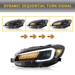 Feux avant LED complets pour Subaru WRX STI 2015-2017, 24V, avec éclairage dynamique de bienvenue, ensemble de feux de circulation, accessoires automobiles transparents - Product Image 4