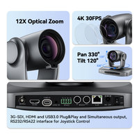 Oneking AI Tracking 4K UHD PTZ Caméra De vidéofconférence 12x USB/SDI/HDML/NDI Caméra IP Pour Diffusion En Direct