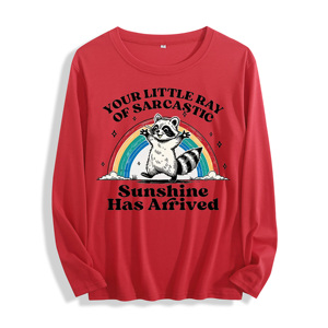 Tela suave "Your Little Ray of Sarcastic Sunshine Raccoon Graphic" Camiseta <span class=keywords><strong>de</strong></span> manga larga Multi colores - Product Image 3