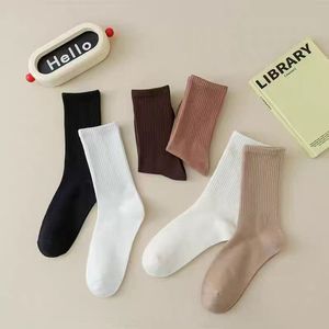 Women's Mid Calf Slouch <b>Socks</b> Solid Color Sweat Absorbent Breathable Casual Wear - Product Image 2