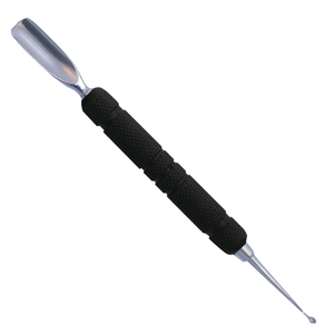 Fettle Med Empujador y Pulidor de Cutículas Redondo de Doble Cabeza de Acero Inoxidable Duradero Reutilizable para Manicura y Taladro de Uñas PK - Product Image 1