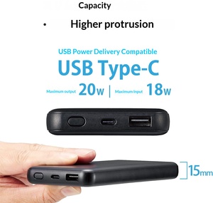 แบตเตอรี่สำรองมือถือ <span class=keywords><strong>Elecom</strong></span> 10000mAh 20W USB PD ชาร์จเร็ว Type-C/USB-A [iPhone/Android] ได้รับการรับรอง PSE สีดำ รุ่น EC-C03BK - Product Image 2