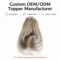 Topper en cheveux humains à dentelle fermée, haute qualité, base en PU, mono toupet pour femme, livraison rapide, en stock