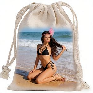 ถุงผ้าแคนวาสแบบรูดเชือกสำหรับใส่เครื่องประดับ รองเท้า ของขวัญ ถุงหิ้วแบบสั่งทำพิเศษ ป้องกันฝุ่น พิมพ์โลโก้ได้ ขายส่ง เป็นมิตรกับสิ่งแวดล้อม ทนทาน - Product Image 1