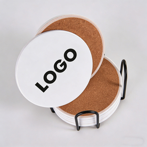 Highly Absorbent Ceramic <b>Coaster</b> <b>Set</b> Custom Logo Blank Sublimation Mats for Cups Mugs Non-Slip Drink <b>Coasters</b> - Product Image 1