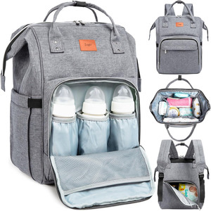 <span class=keywords><strong>Sac</strong></span> à dos élégant multifonctionnel imperméable pour couches pour bébé Grand <span class=keywords><strong>sac</strong></span> à couches en nylon Motif d'impression personnalisé pour les voyages de maman et <span class=keywords><strong>papa</strong></span> - Product Image 4