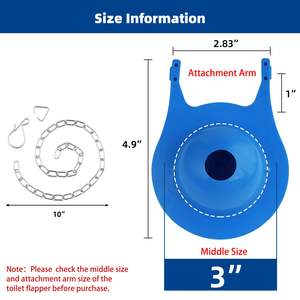 Válvulas de Inodoro de 3 Pulgadas para <span class=keywords><strong>Gerber</strong></span> 99-788, Repuesto de Goma con Cadena de Acero Inoxidable, Ahorro de <span class=keywords><strong>Agua</strong></span>, Fácil de Instalar, Azul - Product Image 4