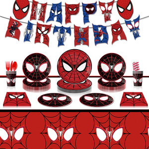 Décoration de fête thème dessin animé fête d'<span class=keywords><strong>anniversaire</strong></span> vaisselle, nappe, serviettes, serviettes en papier, décoration d'assiettes - Product Image 4