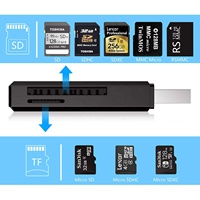 Lector de Tarjetas SD/TF 2 en 1 USB 3.0 Tipo A Externo, Plug and Play, Certificado CE RoHS FCC, Garantía de 12 Meses para Laptop/PC, Venta al Por Mayor
