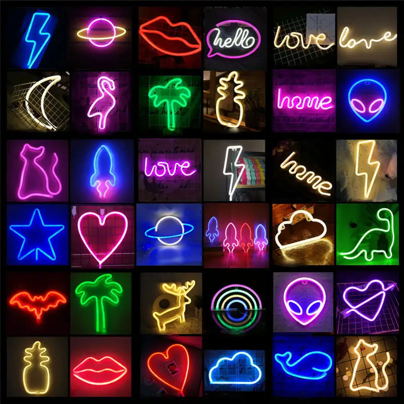 Neon Personalized Battery Powered Pvc Luces Led De Rebow Neon Signs Para Habitacion