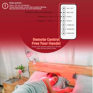 キンリーン ハンドヘルド レッドライト 痛み緩和 フェイス ホーム 660nm 850nm セラピーバルブ 美容機器 LEDセラピー ボディランプ - Product Image 5