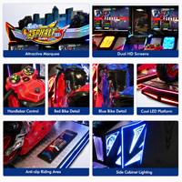 LECHUANG Ensemble complet de simulateur de conduite automobile, machine de jeu d'arcade de course avec volant pour centres de divertissement intérieurs