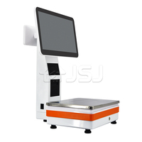 JSJ55D Caisse enregistreuse tactile tout-en-un Windows 15,6 pouces avec balance intégrée et processeur Intel I3 pour supermarchés et commerces de détail