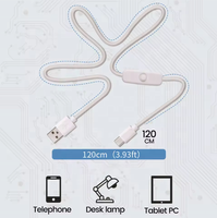 Kabel Pengisi Daya USB ke Tipe C dengan Sakelar ON/OFF, Kabel Ekstensi USB ke C dengan Sakelar Daya untuk Ponsel, Kipas USB LED, Dll.
