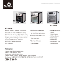 Freidora de Aire Digital Multifunción de Acero Inoxidable de 1700W y 12 Litros con Pantalla LCD, Horno Doméstico Holandés sin Aceite