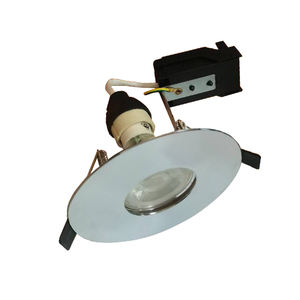 Downlight GU10 Évolutif IP65 à Conception Ouverte, Résistant au Feu, Rond, Nickel Satiné avec Protection Isolante pour Découpes de 70-100mm - Product Image 3