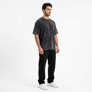 Vintage Acid Wash T <b>Shirt</b> Custom Logo Heavyweight 300GSM 100% Cotton <b>Men</b> Streetwear Mineral Wash Boxy Fit Oversized Tee <b>Shirts</b> - Product Image 2