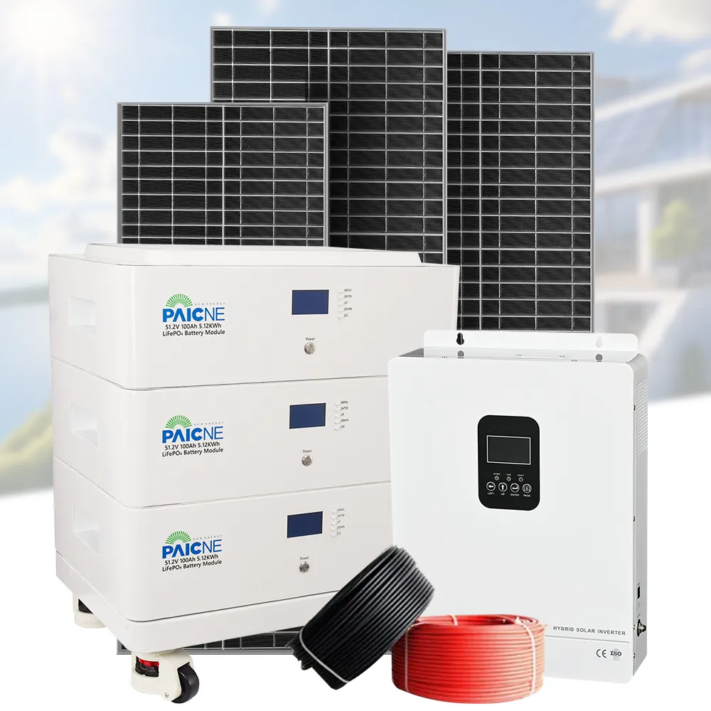 Nuovo arrivo 5KW 10KW 15KW 20KW 25KW 30KW sistema di pannello solare batteria al litio macchina All-in-one sistema di accumulo di energia kit