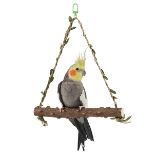 Zanthoxylum legno pappagallo Swing gabbia per uccelli basamento asta con speciale anello appeso in bambù decompressione giocattolo modello animale - Product Image 1