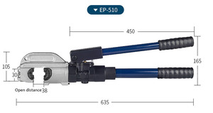 Outils de sertissage hydrauliques manuels intégrés en aluminium et cuivre avec système de sécurité intégré et tête rotative EP-510 EP-430 - Product Image 2