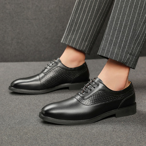 Men's Leather Formal <b>Shoes</b> Oxford <b>Shoes</b> Wedding New Style British Style Men's <b>Shoes</b> Business High-Heeled <b>Shoes</b> - Product Image 2