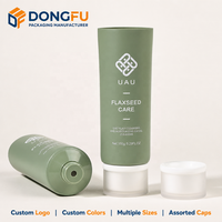 Tube cosmétique en plastique souple PE vide personnalisé vert 150 ml pour le lavage du visage, le sérum et la crème de soin – Emballage
