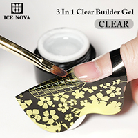 Pas de chaleur clair dur meilleur constructeur d'extensions d'ongles de Gel 3 en 1 constructeur clair Uv Gel solide constructeur d'extension antiadhésive