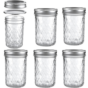 Wholesale Price Diamond Design Available Different Sizes Glass <b>Jam</b> <b>Jars</b> With Lids Glass Food <b>Jars</b> With Lids <b>for</b> <b>Jams</b> - Product Image 2