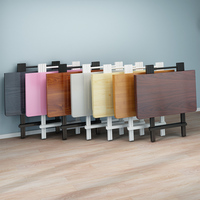 Table à Manger Pliante Portable Domestique, Petite Table Carrée avec Chaises, Mobilier Simple pour Stand Extérieur, Style Panneau en Bois