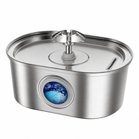 Boîte à eau en acier inoxydable, boîte de stockage d'eau pour le camping, filtration à circulation automatique, fontaine à eau ovale de 32 L pour chat et chien