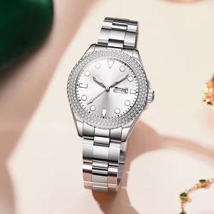 Montres automatiques de luxe en diamant pour hommes, étanches à 50 m, haute qualité, logo personnalisé, montres mécaniques en acier inoxydable - Product Image 3