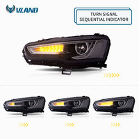 Faro Delantero LED VLAND para Lancer Fortis Hatchback Luces Delanteras con Ojos de Demonio Secuenciales 2008-2017 para Galant/Lancer EVO EX
