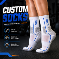 Chaussettes de sport athlétiques mi-mollet respirantes en tricot pour hommes et femmes, avec logo au bas du mollet
