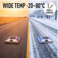 Vente en gros de clous routiers solaires à LED réfléchissants double face en alliage d'aluminium rechargeables pour la sécurité routière