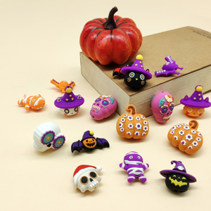 Cuentas de silicona con orificios rectos, diseño de calavera de azúcar y calabaza de Halloween, sueltas, para bolígrafos personalizables, llaveros, manualidades DIY, venta al por mayor - Product Image 3