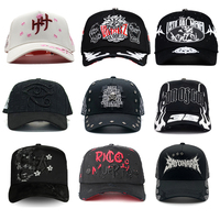 Gorra de Béisbol Personalizada al por Mayor Directa de Fábrica Baez X Shifu, Gorra de Algodón y Gamuza con Logotipo Bordado en 3D y Pedrería Metálica para Marcas