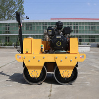 Rouleau compresseur routier autoporté FURD 550 kg à double tambour, hydraulique, diesel, mini-rouleau à asphalte, petite machine compacteuse