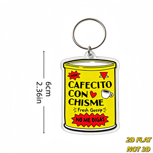Portachiavi in Acrilico 'Cafecito Con Chisme', Charm Leggero e Divertente a Tema <span class=keywords><strong>Gossip</strong></span> - Product Image 2