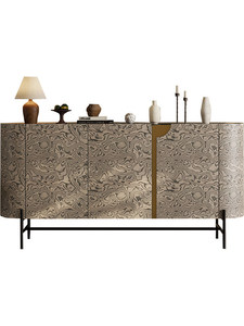 Credenza Moderna per <span class=keywords><strong>Soggiorno</strong></span> in Stile Minimalista, Lussuosa Scarpiera da Ingresso, Tavolo Consolle con Spazio di Archiviazione - Product Image 5
