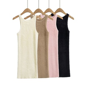 Abito Gilet in Velluto Effetto <span class=keywords><strong>Visone</strong></span>, Nuovo Arrivo Primavera, ODM, Vestibilità Slim, Mini Gonna a Tubino Sexy con Vita Alta e Anti-Piega per Donna - Product Image 5