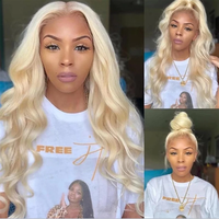 Perruque Bob Courte Ombrée Blond Miel 613 Sans Colle Cheveux Indiens Bruts 13x6 HD Lace Front Body Wave Cheveux Humains Brésiliens Full Frontal Color Box