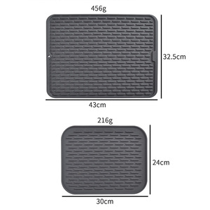 Tapis en silicone écologiques classiques personnalisés pour comptoir de cuisine, dessous de plat résistants à la chaleur, tapis de séchage lavables - Product Image 3