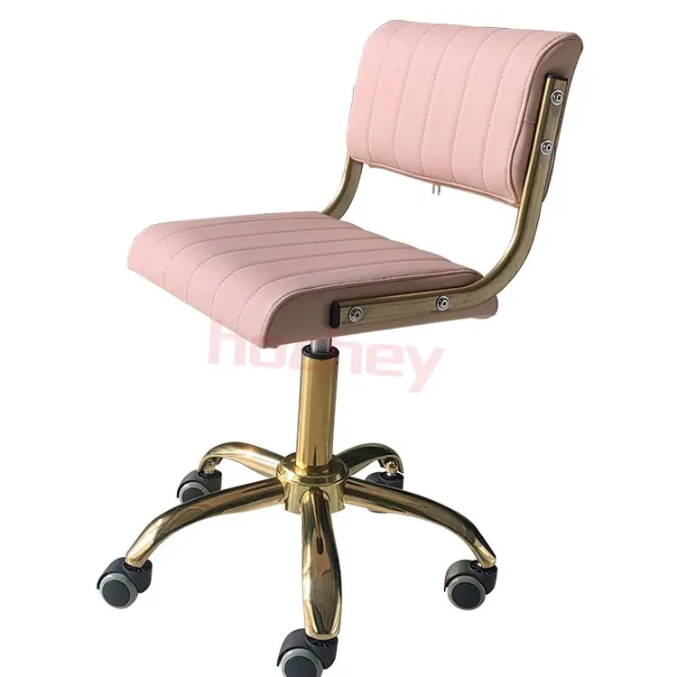 Hochey Medical PU Leather Pink Color Barber Center Hair Dress Chair Hydraulic Lift Salon Beauty Stool